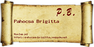 Pahocsa Brigitta névjegykártya